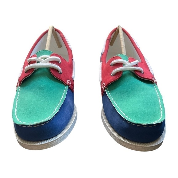 Club Room Elliott Blue/Green Boat Shoes - Picture 2 of 9